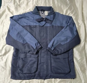 Men's Athletic Works Plus Size Blue Full Zip Fleece Lined Insulated Coat Size 2X - Picture 1 of 13