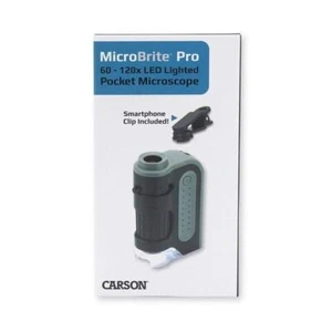 MicroBrite Plus 60 120x Pocket Microscope LED Inc.Smartphone Clip Carson MM-350 - Picture 1 of 4