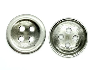 6 Piece Caban Coat 4-Loch 33mm Buttons Metal Color Antiqued Silver Düğme Gomb - Picture 1 of 4