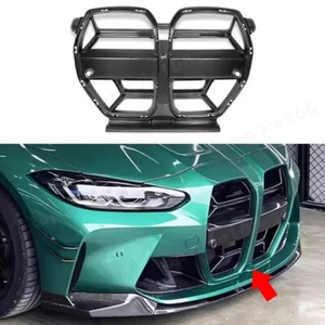 PARA BMW M3 G80 M4 G82 G83 CSL 2021-2024 REJILLA NARIZ FIBRA CARBONO REAL SECO - Imagen 1 de 11
