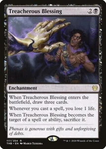 Treacherous Blessing NM/M Theros Beyond Death Black Enchantment Mtg Magic Rare - Picture 1 of 1