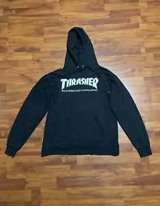 Thrasher Magazine Hoodie Mens Medium Black Skateboarding Hooded Sweatshirt - Picture 1 of 3