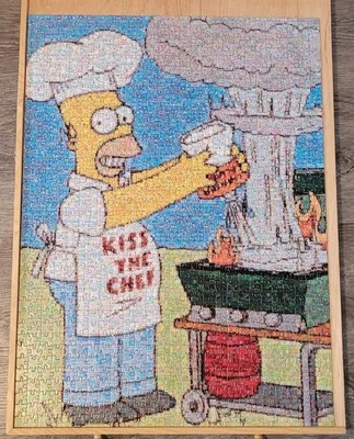 Rompecabezas completo de 1000 piezas Simpson Chef Homer Photomosaic Buffalo Games Foto 1 de 4
