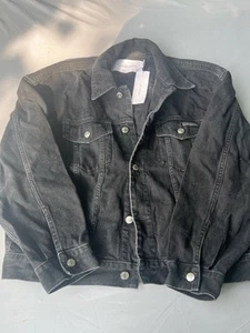 New Calvin Klein Jean Jacket Black Denim Men Size Small - Picture 1 of 8