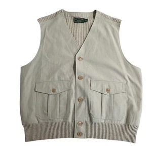 CC Filson Vest Men Size XL Hunting Button Up 39126 Tan Wool Waist Band Dry Clean - Picture 1 of 21