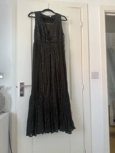 Mint Velvet Dress Summer Maxi Animal Print Boho Khaki Sz 10 New Ethnic Long - Picture 1 of 6