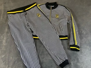 Baby Phat Vintage Y2K Track Suit Woman 2X Jacket Pants 90s Houndstooth Gold - Picture 1 of 16