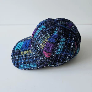 Chanel Blue Tweed Multicolored Baseball Cap Hat - Bild 1 von 16