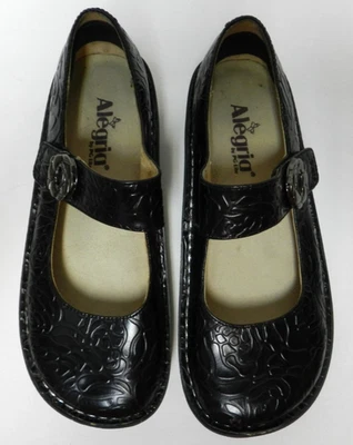 Alegria Pal 531 Cuero Gancho Lazo Mary Jane Zapatos Confort Negro Talla 37 7.5 Foto 1 de 4