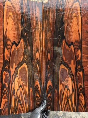 Marbled Mun Ebony guitar top wood or bass figured wood 4 luthier - Image 1 of 4