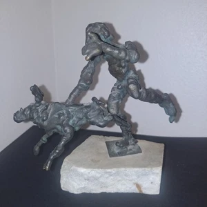 Bronzierte Statue Junge mit Hund Figur - Bild 1 von 6