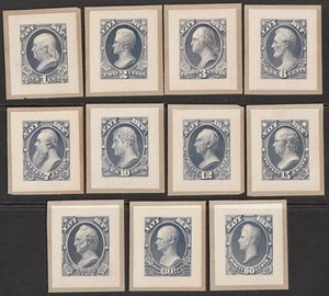 UNITED STATES 1873 Official Navy Dept set, small DIE PROOFS. RARE! - Picture 1 of 1