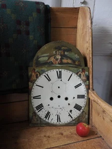 Antique Gasington Inn Garsington Clock Face Painted Scence Wall Art Folk Art - Picture 1 of 15