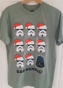 Disney CHRISTMAS STAR WARS Darth VADER 'Bah Humbug!' Tshirt Size XS NEW with Tag - Picture 1 of 9
