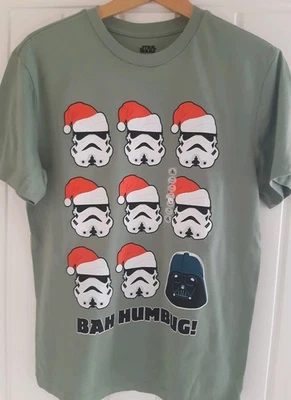 Disney CHRISTMAS STAR WARS Darth VADER 'Bah Humbug!' Tshirt Size XS NEW with Tag - Image 1 of 4