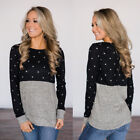 Womens Winter Warm Sweater Fluffy Black Jumper Ladies Casual Dots Pullover Tops