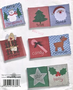 Simplicity 2726 Sewing Pattern Christmas Quiet Soft Book 8" Learn Shapes & Words - Picture 1 of 6