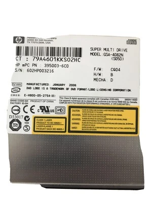 HP DV5000 SERIES GENUINE OPTICAL IDE SUPER MULTI DRIVE RW/R GSA-4082N 395003-6C0 - Image 1 of 4