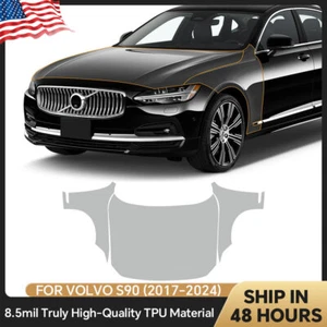 For Volvo S90 2017-2024 Hood Fender Precut Paint Protection Film Clear PPF TPU - Picture 1 of 21