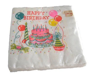 Servilletas de Papel FELIZ CUMPLEAÑOS 16 Almuerzo Nuevo en Paquete De Colección por FUTURA ROSA PASTEL SOMBRERO SOPLADOR - Imagen 1 de 3