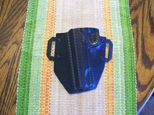 Black Carbon Fiber Belt OWB Holster Colt 1911 1911A1 .45 ACP Semi-Auto Pistol LH - Picture 1 of 15