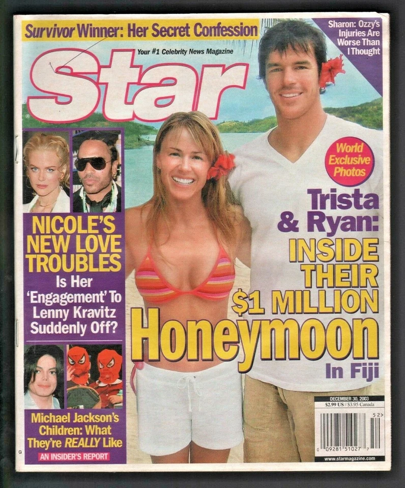 2003 December 30 Star Magazine Trista & Ryan Bachelorette Michael Jackson Kids Foto 1 de 1
