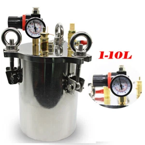 1-10 L Dispensador de acero inoxidable Tanque de presión neumática Cubo Dispensador de fluidos - Imagen 1 de 11