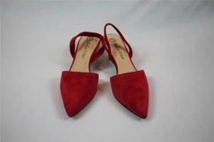 NIB Bella Vita Bright Red Red Sling Black Kitten Medium Heel Size 5 1/2 M - Picture 1 of 10