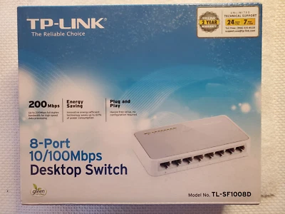 TL-SF1008D TP-Link 8-port 10/100Mbps Desktop Switch - New sealed box - Image 1 of 4