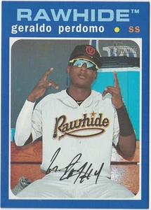 2020 Topps Heritage Minor League Blue PARALLEL #/99 Geraldo Perdomo RC Rookie - Picture 1 of 2