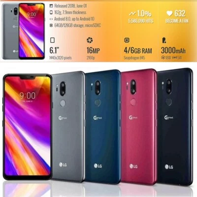 Original LG G7 ThinQ LM-G710VM G710ULM G720N 64+4GB Unlocked 16MP LTE Smartphone - Image 1 of 4