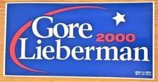 Al Gore Joe Lieberman Bumper Sticker 2000
