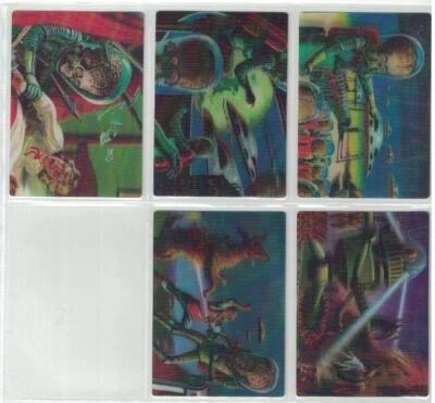 2012 MARS ATTACKS HERITAGE CARDS CHASE SET OF 5 THREE DIMENSION LENTICULAR CARDS - Image 1 of 2