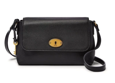 Nuevo Bandolera Fossil Gabriella Pequeña Solapa Negra Foto 1 de 4