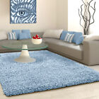 5cm HIGH PILE SMALL EXTRA LARGE PREMIUM QUALITY THICK SHAGGY RUG DUCK EGG BLUE