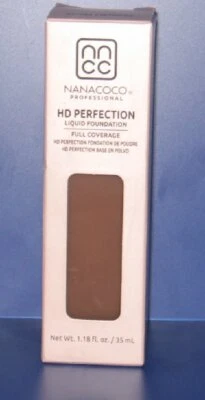 FULL COVERAGE LIQUID FOUNDATION - nncc NANACOCO #47162 Espresso New In Box - Image 1 of 3