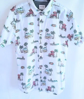 Sovereign Code Mens Large Short Sleeve Tropical Button Front Shirt - Image 1 of 4