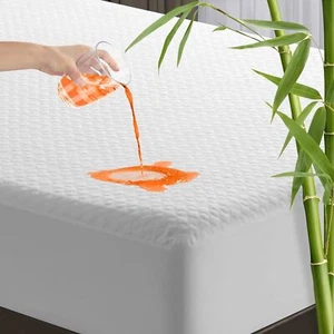 Waterproof Mattress Protector Breathable Bamboo Bed Pad Deep Pocket Fitted Cover - Picture 1 of 8