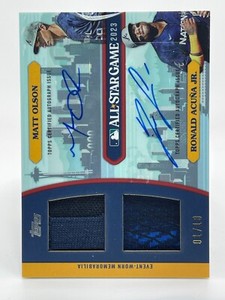 2023 Topps Update MATT OLSON RONALD ACUNA Braves Dual Auto Patch Autograph 01/10