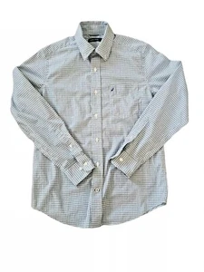 NAUTICA Mens Size Small Blue Plaid Long Sleeve Button Down Collar - Picture 1 of 3