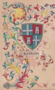 SASSARI_stemma in cornice liberty_CROMOLITOGRAFIA_DE FRANCESCHI EDITORE_BOLOGNA - Imagen 1 de 1