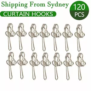 120X Curtain Gathering Hook 28mm Pencil Pleat Small Gather Metal Gather Hooks AU - Picture 1 of 7