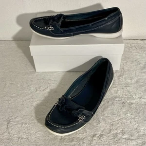Sebago Felucca Laced Denim Blue Leather Loafers Women’s Size 11M - Picture 1 of 12