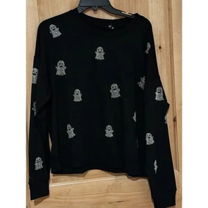 Schwarzes Sweatshirt mit Rundhalsausschnitt Halloween Geist Design XL Neu mit Etikett - Bild 1 von 5