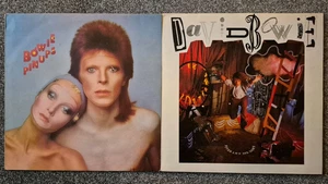 2 x David Bowie LPs Never Let Me Down / Pink Ups Vinyl Job Lot - Picture 1 of 7