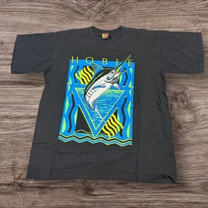 Vintage 1990s Hobie T Shirt Big Graphic Single Stitch USA Mens XL Sail Fish Surf - Picture 1 of 6