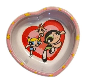 Vintage 1999 Zak Designs Powerpuff Girls Small 5” Heart-Shaped Bowl Plate - Picture 1 of 19