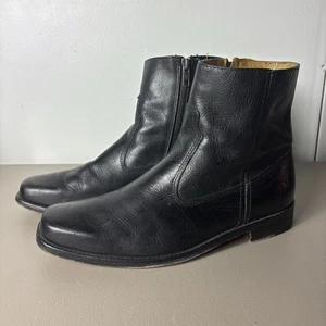 Botín Frye Emmett Campus 87716 para Hombres 8.5 D Cuero Negro Cremallera Lateral Puntera Cuadrada - Imagen 1 de 11