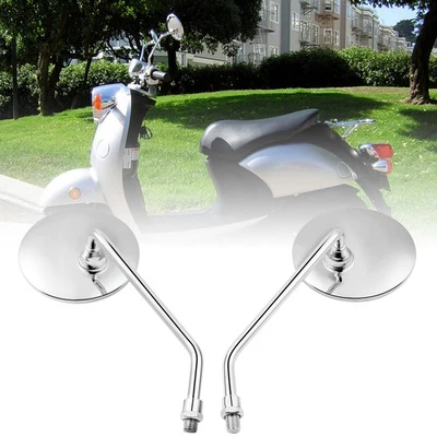 Espejos retrovisores laterales redondos cromados para scooter Yamaha Vino 125cc 50cc Foto 1 de 4