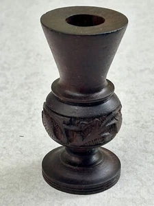 Miniature Indian Carved Wooden Vase Candle Holder Vine Pattern Beautiful 4.5”H - Picture 1 of 7